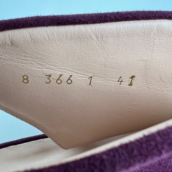 Brenda Zaro Womens Burgundy Suede Leather Peep Toe Block Heel Pumps size 10 10.5 - Picture 15 of 15